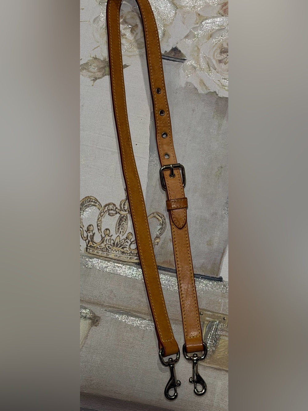 Adjustable Tan Leather Crossbody Strap for Women